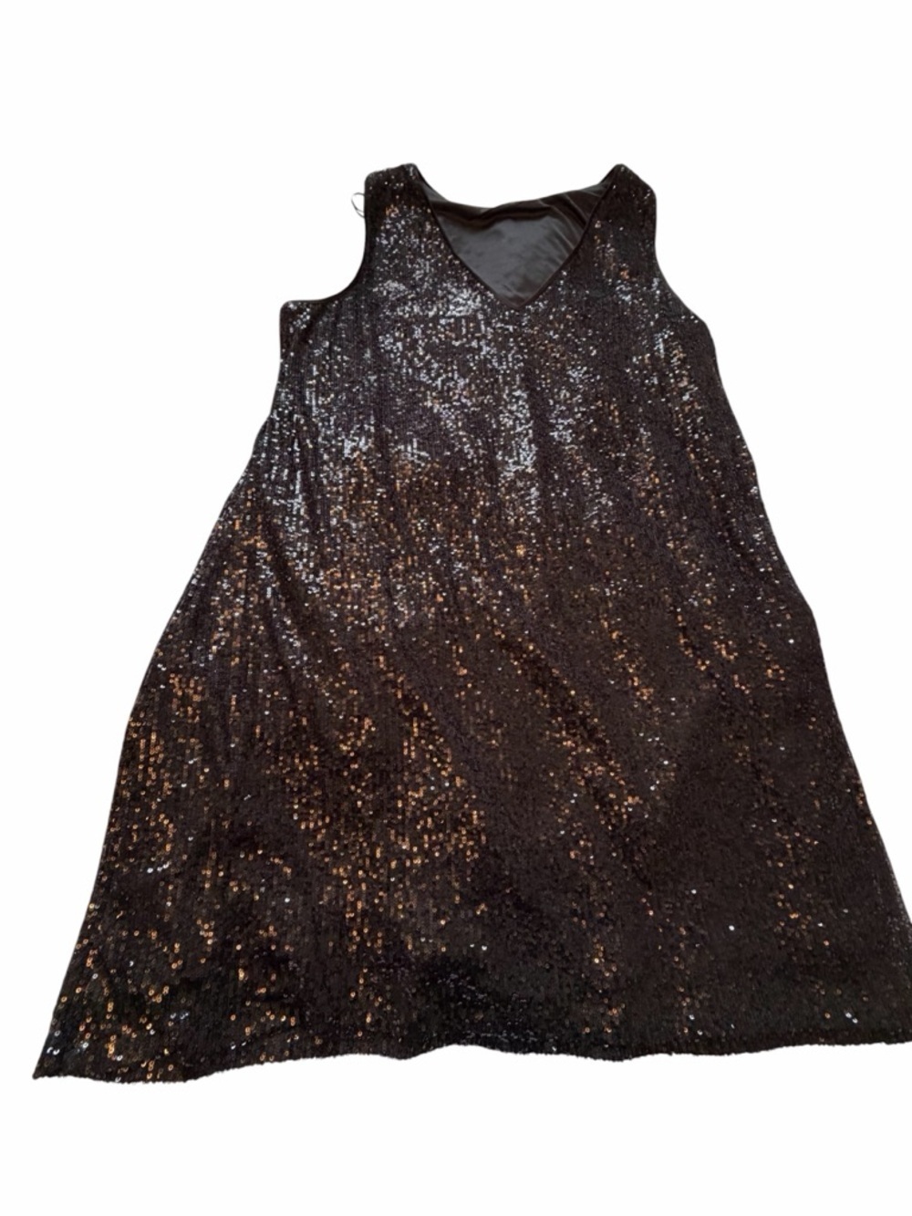 Pennington Black Sequin Sleeveless V-Neck Shift Dress-size 2X